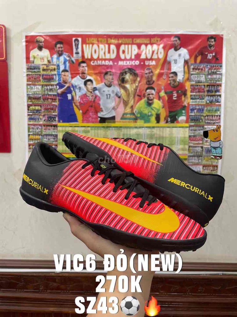 Giày Nike MercurialX Nam Đỏ Đen Vàng Size 43. Mua bán Đồ thể thao, Dã ngoại tại Thành phố Móng Cái Quảng Ninh được đăng bởi hưng dz hình 1