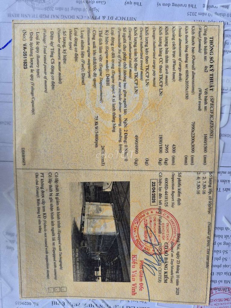 Xe zin 100%. Mới chay 77000.Thùng 6m10. 1T8 .9 chủ. Mua bán Xe tải, xe ben tại Thị xã Bến Cát Bình Dương được đăng bởi LÂM VĂN HẸN hình 7