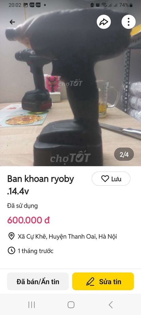 Máy khoan Ryobi 14.4V đã dùng. Mua bán Đồ chuyên dụng, Giống nuôi trồng tại Huyện Thanh Trì Hà Nội được đăng bởi pham hung  hình 1