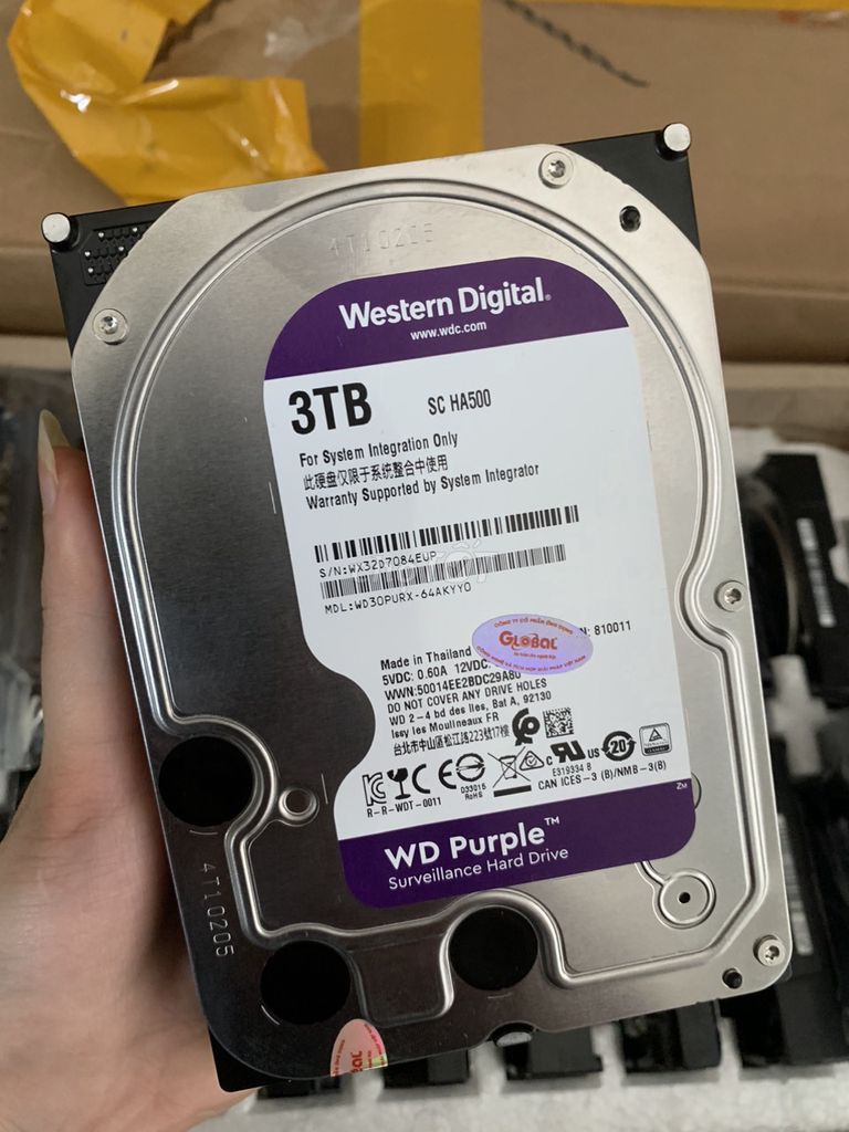 Ổ cứng pc 3tb wd tím sk 100%