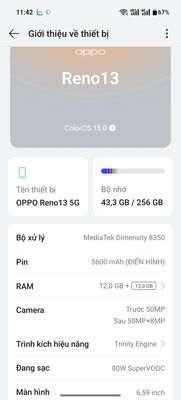 Oppo reno 13. Mua bán Điện thoại tại Thành phố Bắc Ninh Bắc Ninh được đăng bởi Sơn
