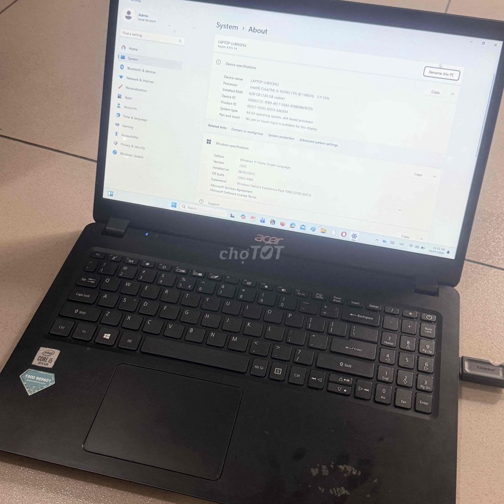 Acer Aspire A315-54 i5-10210U 8GB/256GB SSD Đen. Mua bán Laptop tại Thành phố Biên Hòa Đồng Nai được đăng bởi Hoàng hình 1