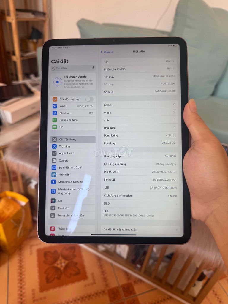 iPad Pro 2018 11” 256gb 4g gray