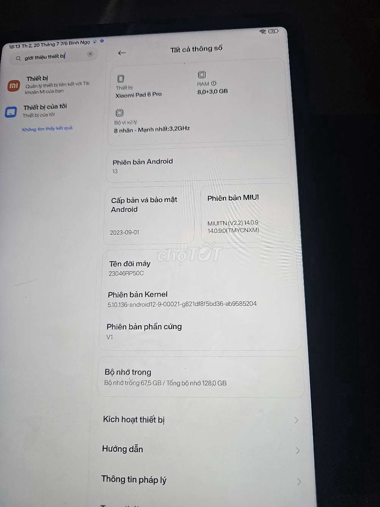 Xiaomi Pad 6 Pro 8GB/128GB Trắng. Mua bán Máy tính bảng tại Quận Dương Kinh Hải Phòng được đăng bởi Lăng Bùi hình 1