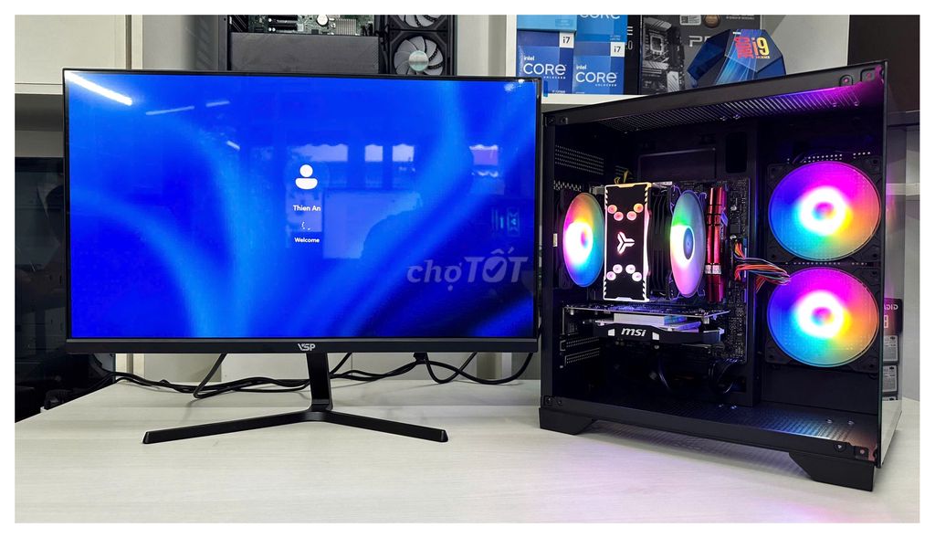 THÙNG PC CHO ĐỒ HỌA GAME CHIP I5 9400F 8G GTX-1050