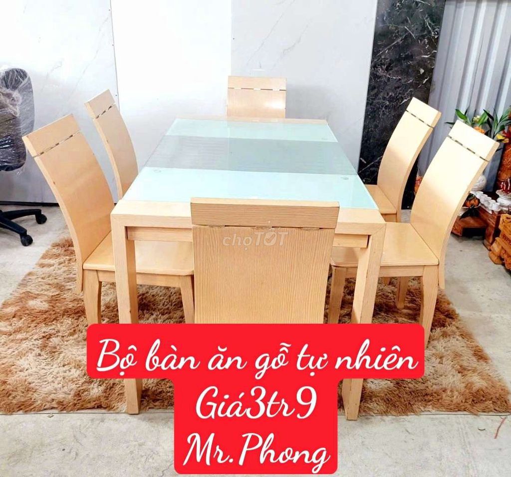 THANH LÝ BỘ BÀN ĂN 6 GHẾ GIÁ 3TR9 TPHCM