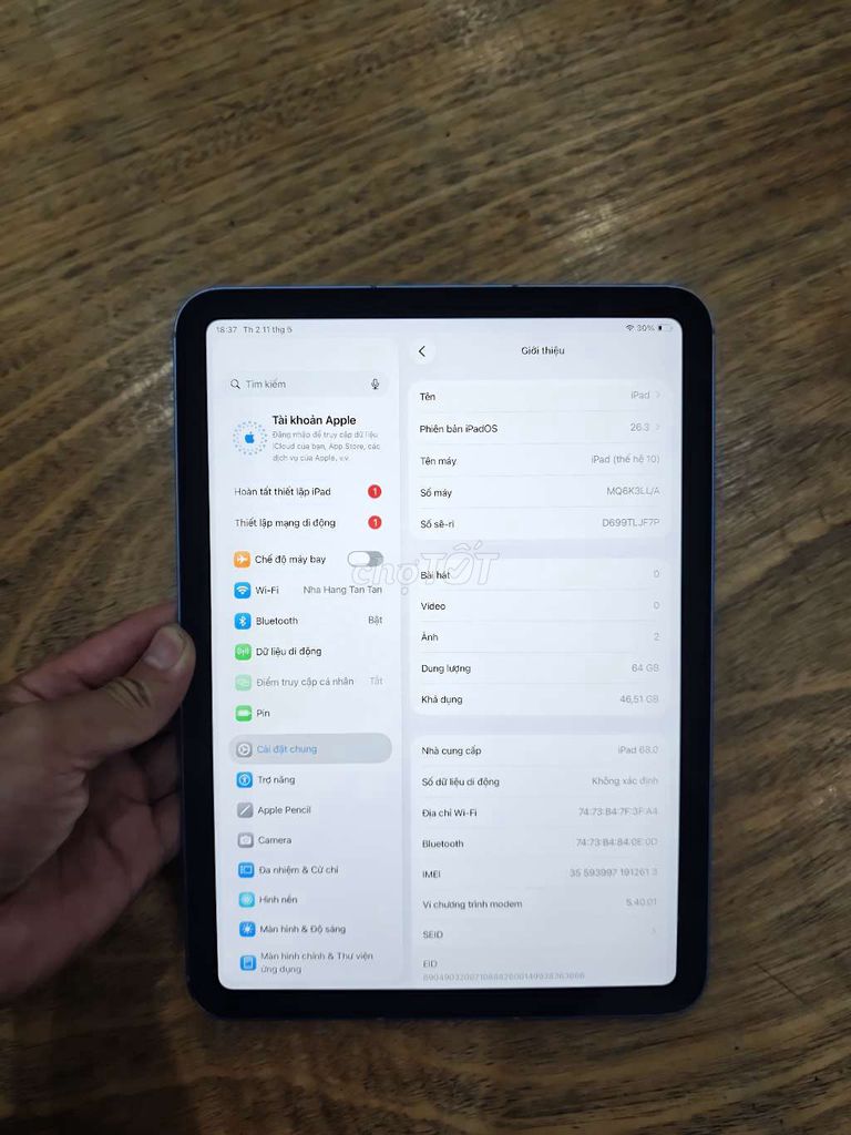 Apple iPad Gen 10 64GB 4G . Mua bán Máy tính bảng tại Quận Bắc Từ Liêm Hà Nội được đăng bởi lan hình 1