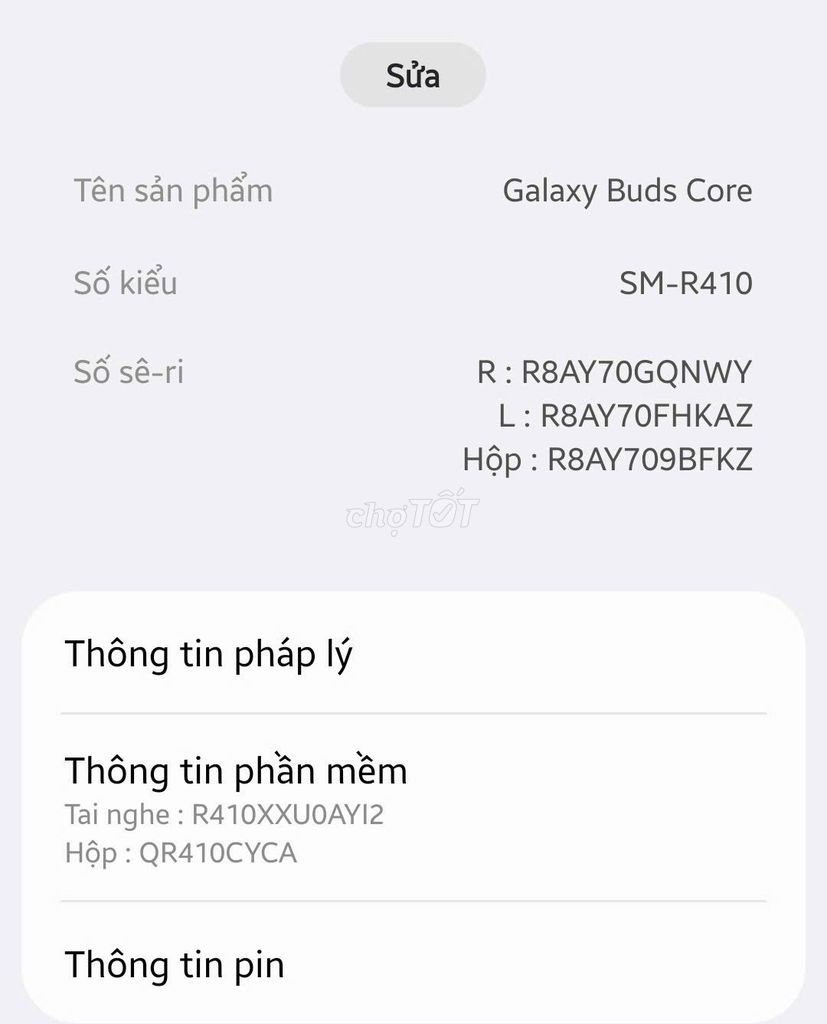 Tai nghe không dây Samsung Buds Core Đen. Mua bán Tivi, Âm thanh tại Thị xã Cai Lậy Tiền Giang được đăng bởi Thiện Trần hình 1