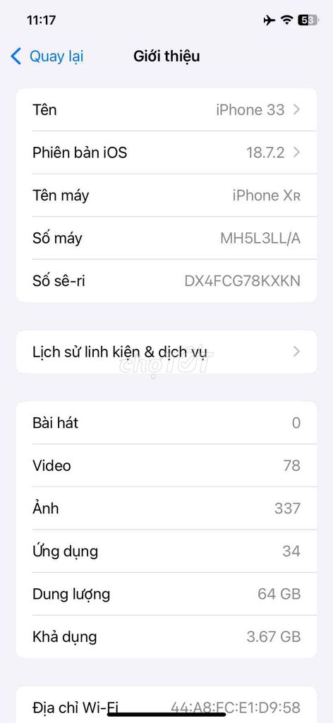Apple iPhone Xr 64GB zin full cn. Mua bán Điện thoại tại Quận Hoàng Mai Hà Nội được đăng bởi mèo  hình 1