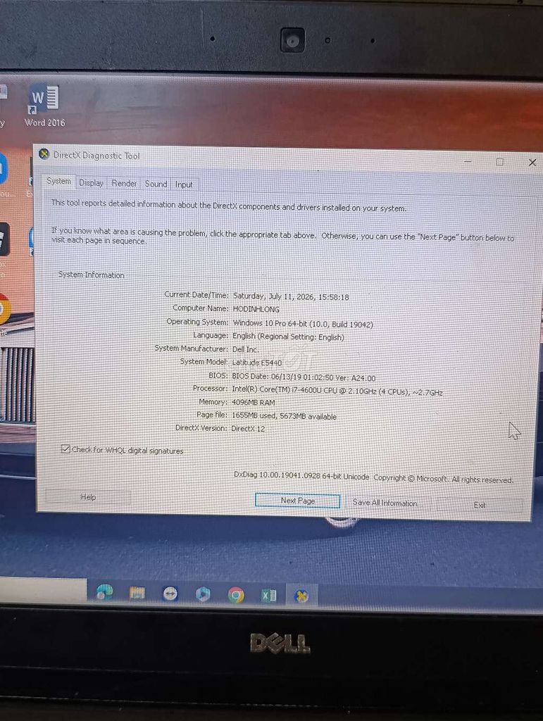 Dell E5440 i7 4GB/SSD 128GB Đen Pin chai. Mua bán Laptop tại Quận 1 Tp Hồ Chí Minh được đăng bởi LongHo hình 1