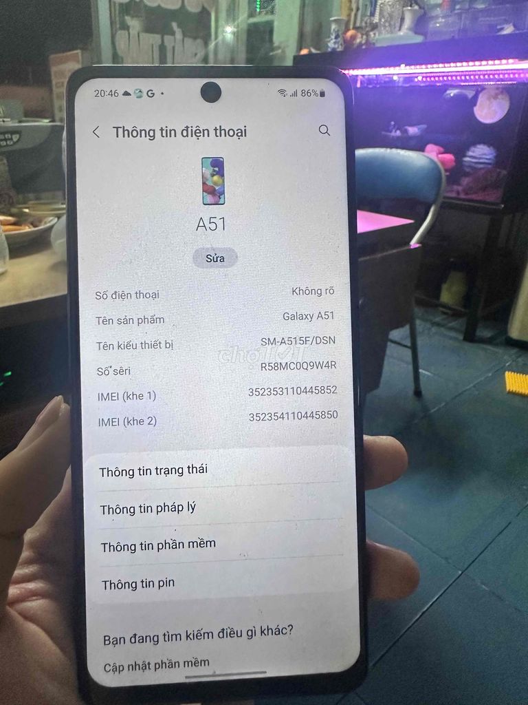 Samsung A51 6GB/128GB Đen. Mua bán Điện thoại tại Thành phố Dĩ An Bình Dương được đăng bởi Nguyễn Hải hình 1
