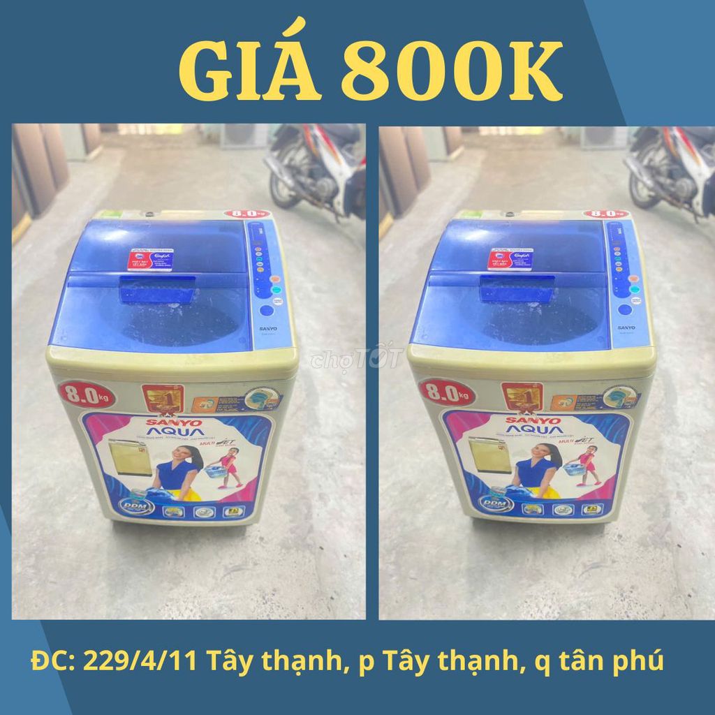 🌟 SALE TẾT = MÁY SANYO 8KG = GIÁ 800K = CHẠY OK 🌟