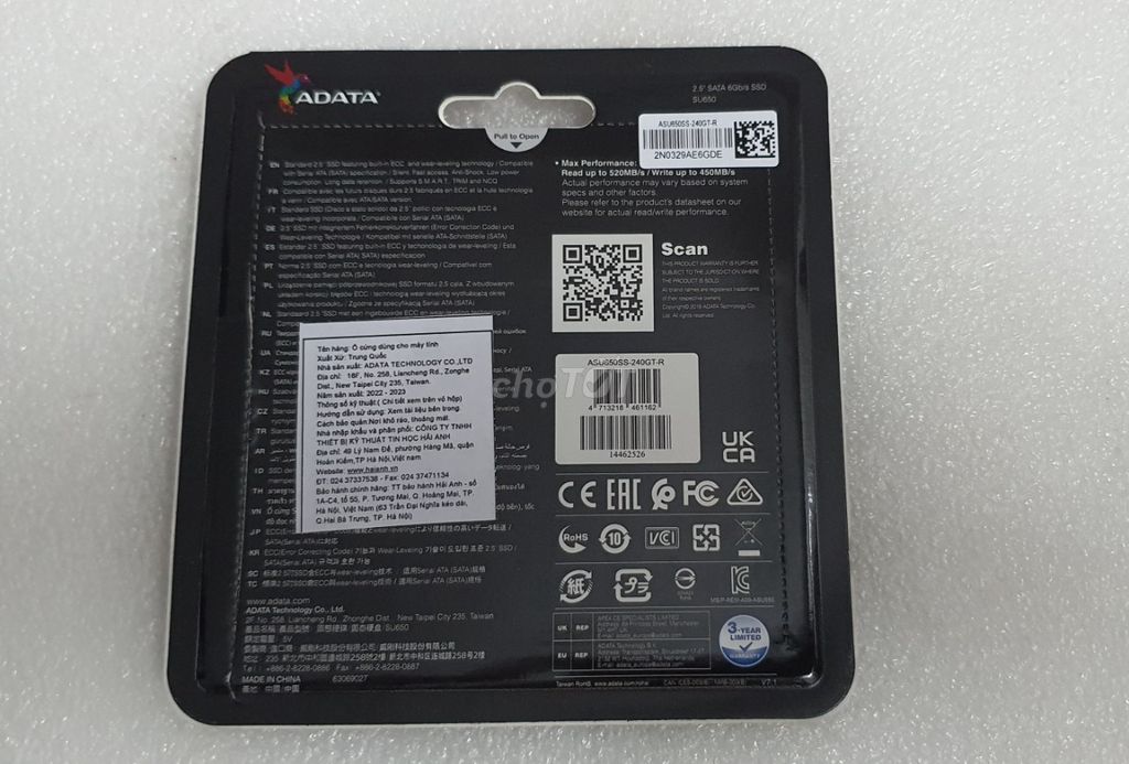Ổ cứng laptop dung lượng 240GB 2.5inch Adata SU650. Mua bán Linh kiện (RAM, Card...) tại Quận 6 Tp Hồ Chí Minh được đăng bởi Laptop Hoàng Kim hình 3