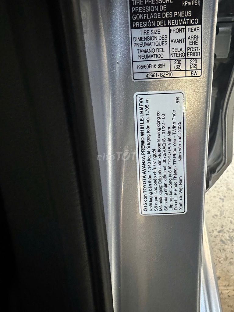 Toyota Avanza Premio 2025, số tự động, 1 chủ. Mua bán Ô tô tại Quận Tân Phú Tp Hồ Chí Minh được đăng bởi Thành Nam Toyota  hình 2