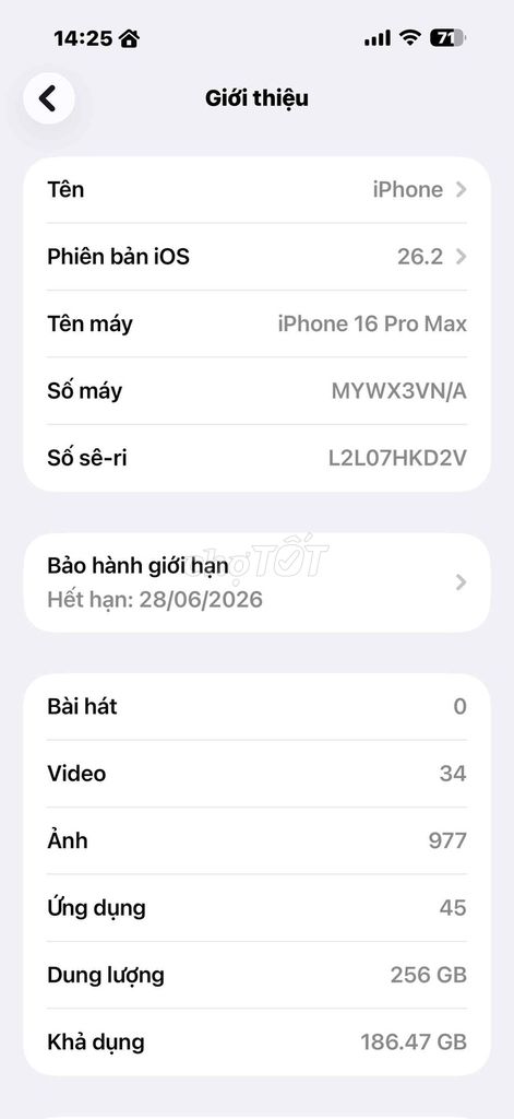 iPhone 16 Pro Max 256GB. Mua bán Điện thoại tại Quận Kiến An Hải Phòng được đăng bởi Lucky hình 1