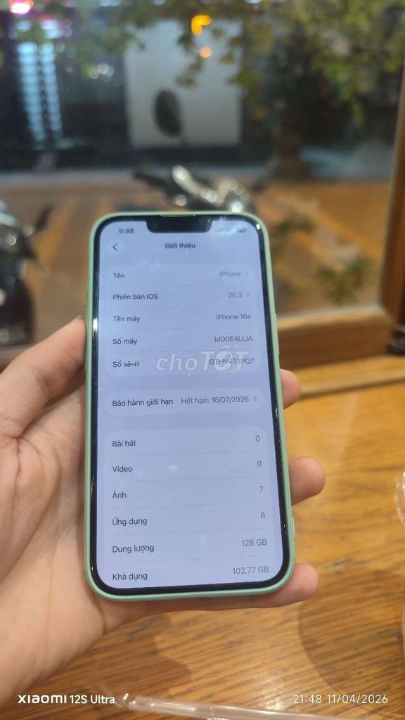 iPhone 16e 128GB Trắng Như mới 99%. Mua bán Điện thoại tại Quận Hà Đông Hà Nội được đăng bởi Ngô Quang Thành hình 1