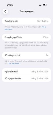Apple iPhone 14 Pro 256GB Đen 100% pin