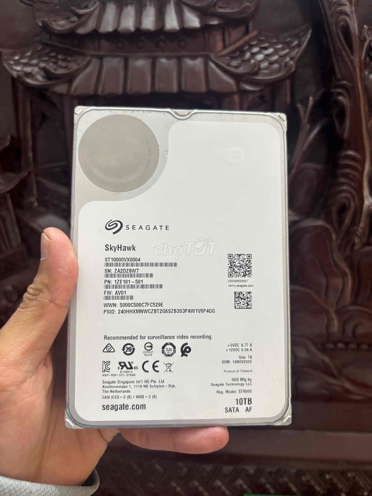 Ổ cứng HDD Seagate SkyHawk 10TB Đã sử dụng. Mua bán Linh kiện (RAM, Card...) tại Quận Đống Đa Hà Nội được đăng bởi Hieuz Tech hình 1