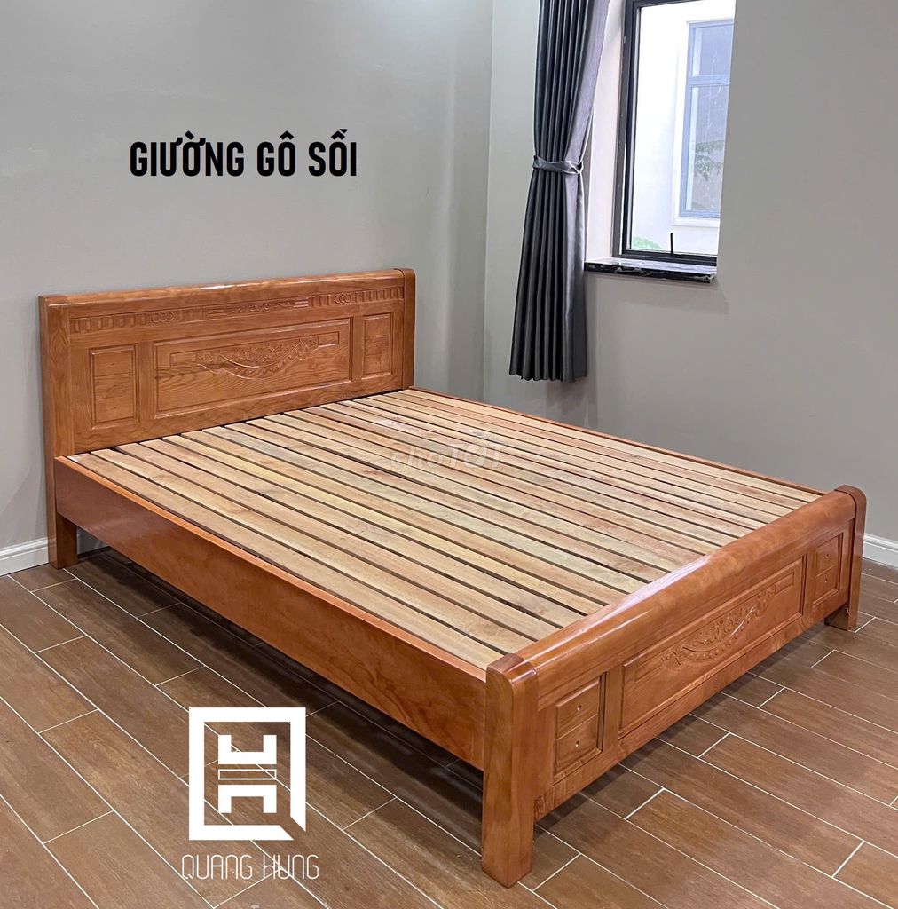 GIƯỜNG GỖ SỒI=GIƯỜNG GỖ_GIƯỜNG GỖ$GIƯỜNG GỖ SỒI$$$. Mua bán Giường, chăn ga gối nệm tại Huyện Hóc Môn Tp Hồ Chí Minh được đăng bởi NỘI THẤT NHÀ XINH hình 1