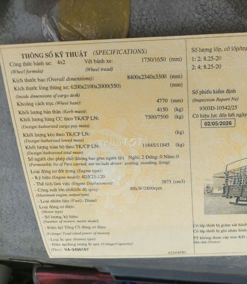 Bán gấp tmt 7.5 tấn đời 2015 thùng bạt 6m2. Mua bán Xe tải, xe ben tại Thành phố Thuận An Bình Dương được đăng bởi Xe tải Bình Dương hình 7