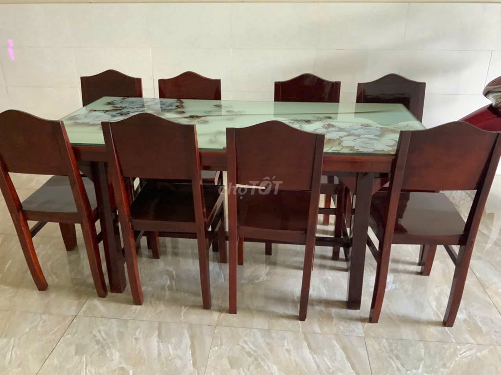 Bộ bàn ăn gỗ căm xe cổ điển 8 ghế 1.6m. Mua bán Bàn ghế tại Huyện Thạnh Trị Sóc Trăng được đăng bởi Nguyễn Phong hình 1