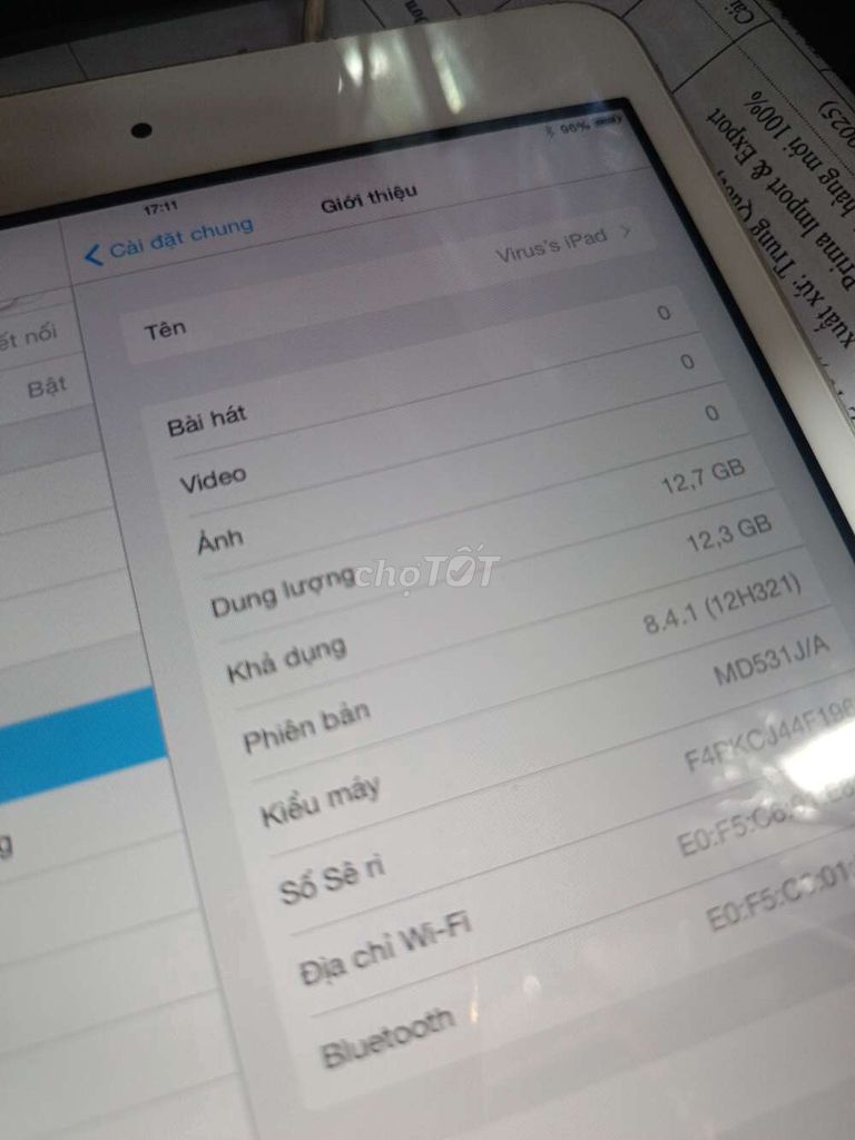 Apple iPad Mini 1 16GB Bạc Như mới. Mua bán Máy tính bảng tại Quận Bình Tân Tp Hồ Chí Minh được đăng bởi Liêm hình 1
