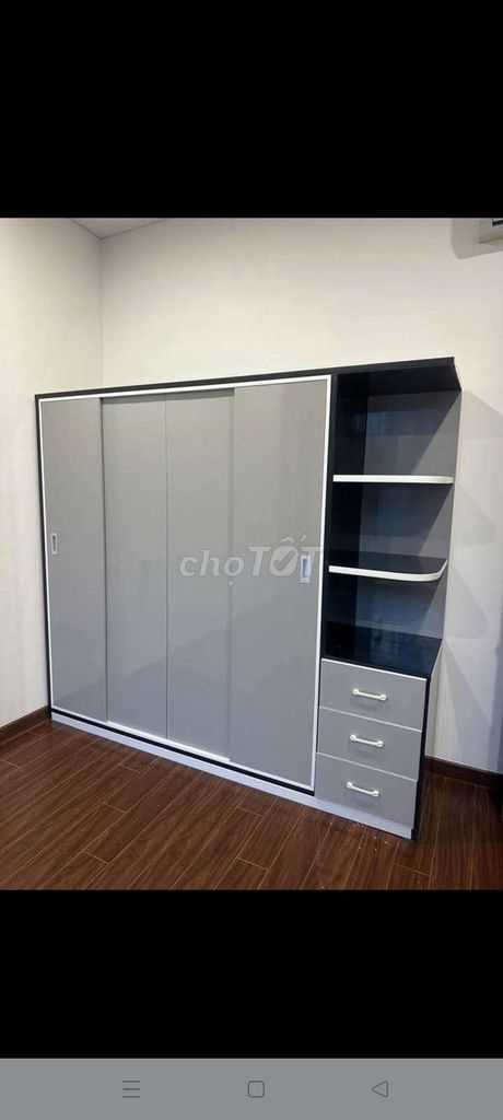 TỦ NHỰA LÙA 4 CÁNH 1 KỆ KHUNG MÀU ĐEN CÁNH XÁM . Mua bán Tủ, kệ gia đình tại Quận Phú Nhuận Tp Hồ Chí Minh được đăng bởi Tủ nhựa đài loan hoàng quân hình 1