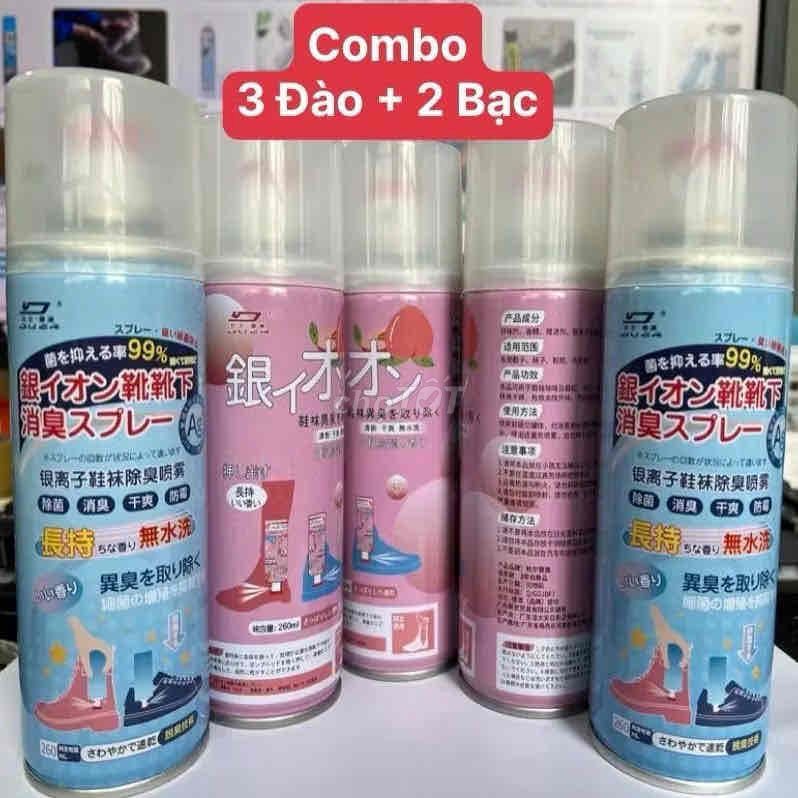 [COMBO] 5 Chai xịt Khử Mùi Giày Nano Bạc Diệt Khuẩ