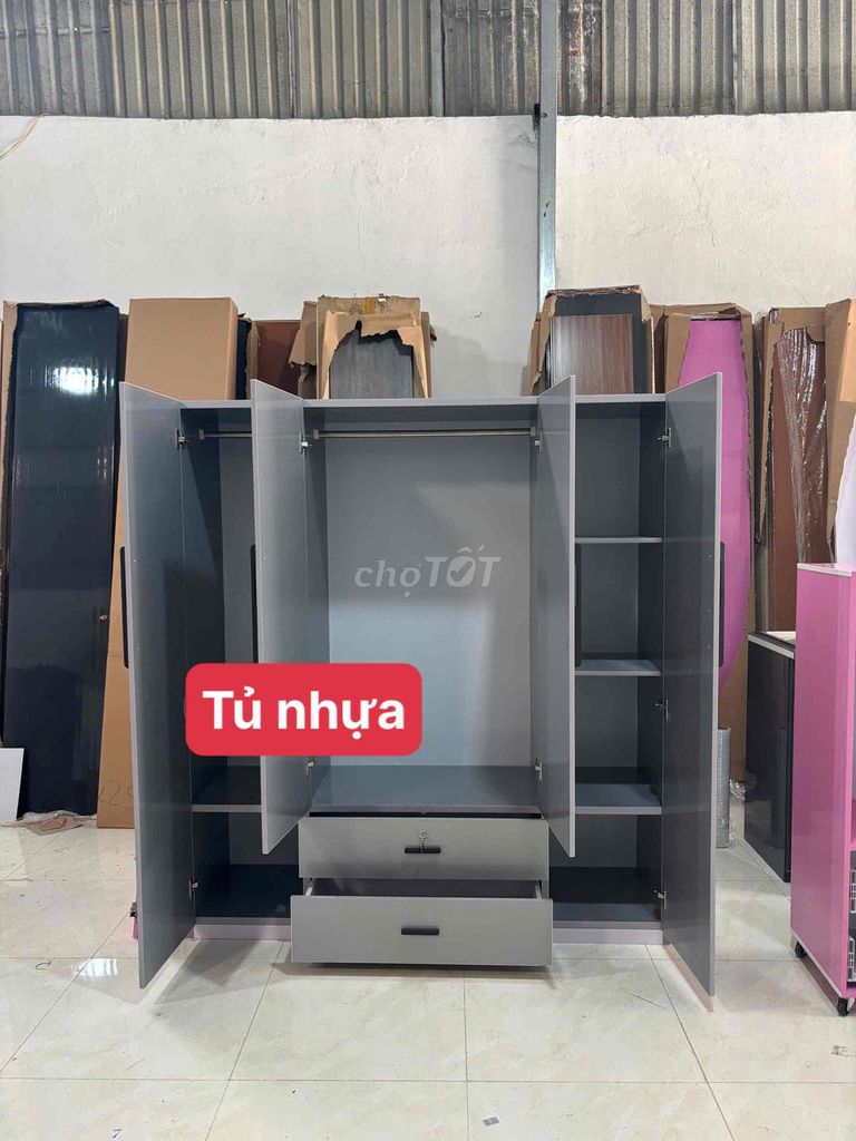 Tủ quần áo nhựa 4 cánh 1.6m x 1.8m. Mua bán Tủ, kệ gia đình tại Quận 10 Tp Hồ Chí Minh được đăng bởi Minh Hy hình 1