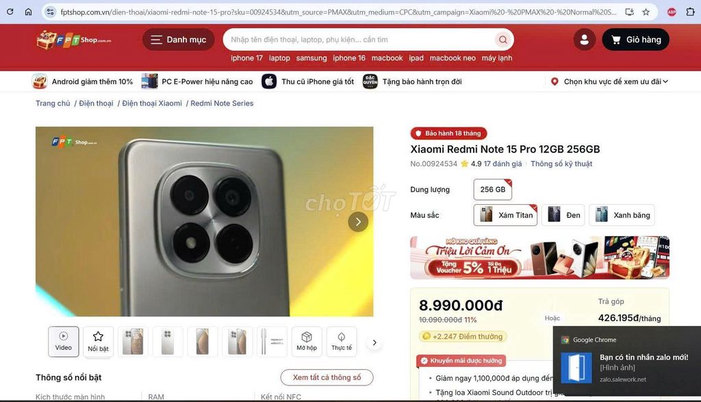 Xiaomi Redmi Note 15 Pro 12GB/256GB Xám. Mua bán Điện thoại tại Quận Đống Đa Hà Nội được đăng bởi Long Nghiêm hình 1