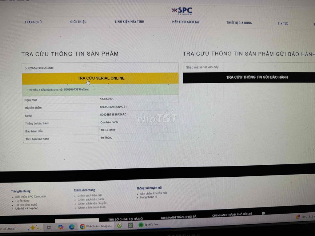 Ổ cứng SSD Kingston NV3 2TB bh 03.2030. Mua bán Linh kiện (RAM, Card...) tại Thành phố Huế Thừa Thiên Huế được đăng bởi Nguyễn Trương Nhật Quang hình 1