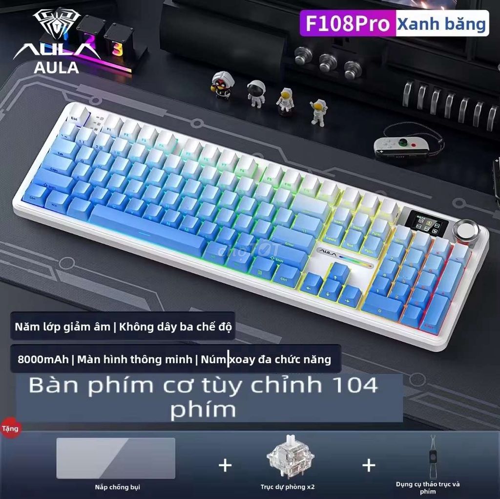Bàn phím cơ Aula F108 Pro. Mua bán Phụ kiện (Màn hình, Chuột...) tại Huyện Thủ Thừa Long An được đăng bởi Vinh Gaming hình 1