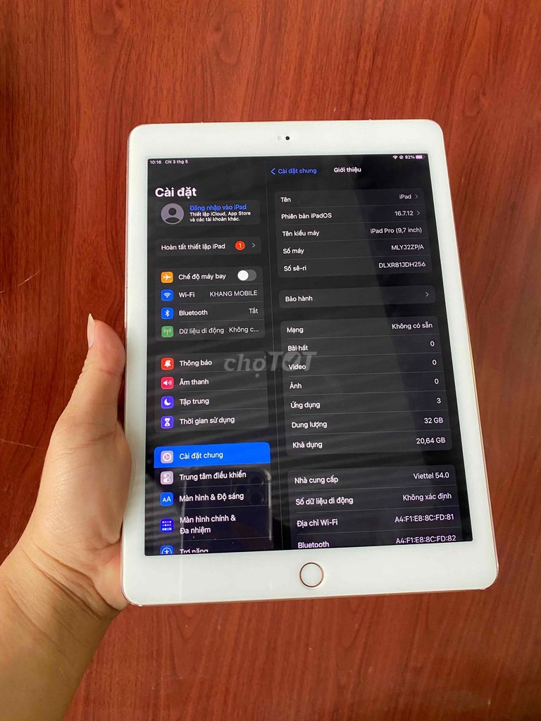 Apple iPad Pro 9.7 inch 32GB Hồng. Mua bán Máy tính bảng tại Thành phố Cao Lãnh Đồng Tháp được đăng bởi Khang Mobile hình 1
