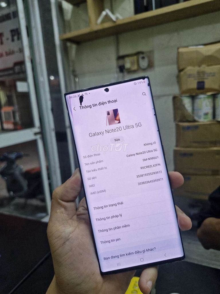 Samsung Note 20 Ultra 5G 12GB/128GB. Mua bán Điện thoại tại Quận Ninh Kiều Cần Thơ được đăng bởi Điện Thoại Tốt hình 1