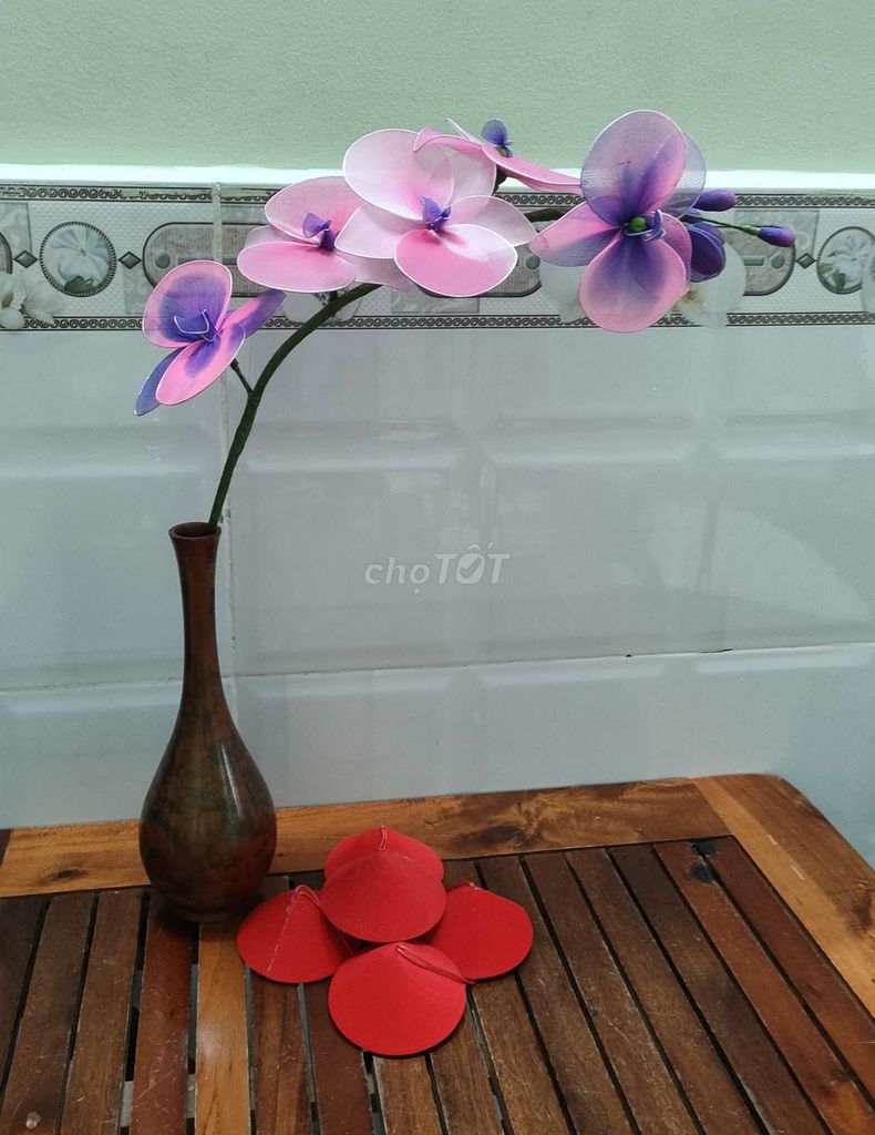 Hoa giả Lan Hồ Điệp Hồng tím 5 bông, 6 Bông bự. Mua bán Cây cảnh, đồ trang trí tại Quận 7 Tp Hồ Chí Minh được đăng bởi Trang la Bella hình 1