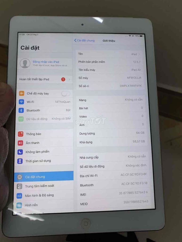 Ipad Air 64GB. Mua bán Máy tính bảng tại Huyện Đông Anh Hà Nội được đăng bởi Đỗ Dung hình 3
