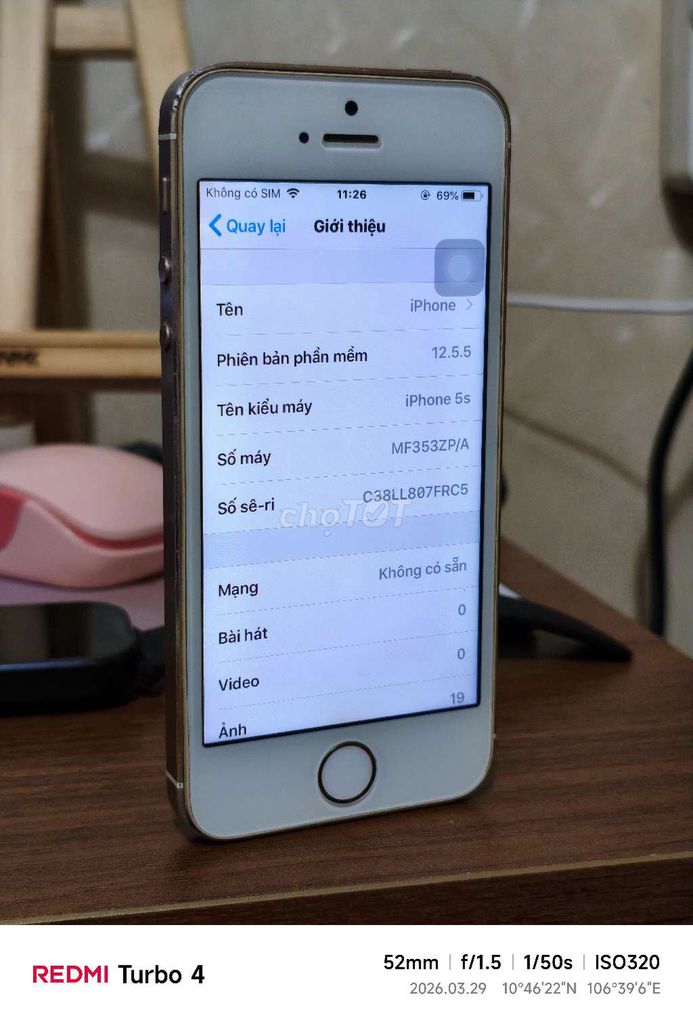 Apple iPhone 5s 16GB Trắng. Mua bán Điện thoại tại Quận 6 Tp Hồ Chí Minh được đăng bởi Tất Chí Cường hình 1