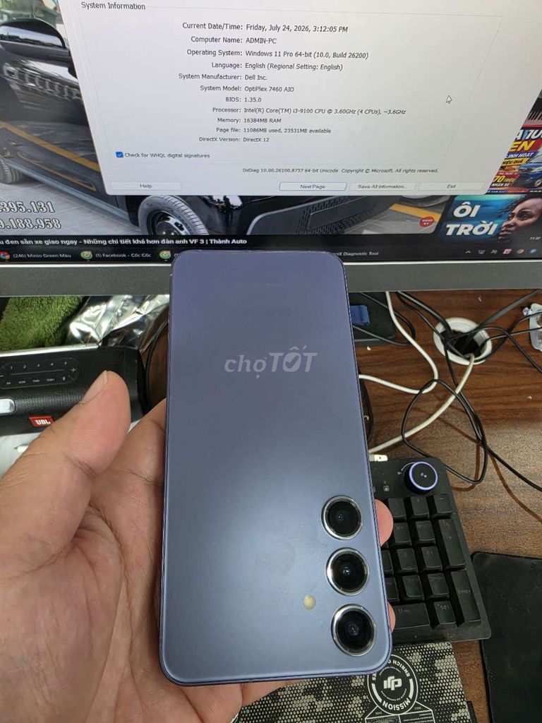 Samsung S24 Plus 512GB Tím Hàn Quốc. Mua bán Điện thoại tại Quận Thanh Xuân Hà Nội được đăng bởi Hoang Ha hình 1