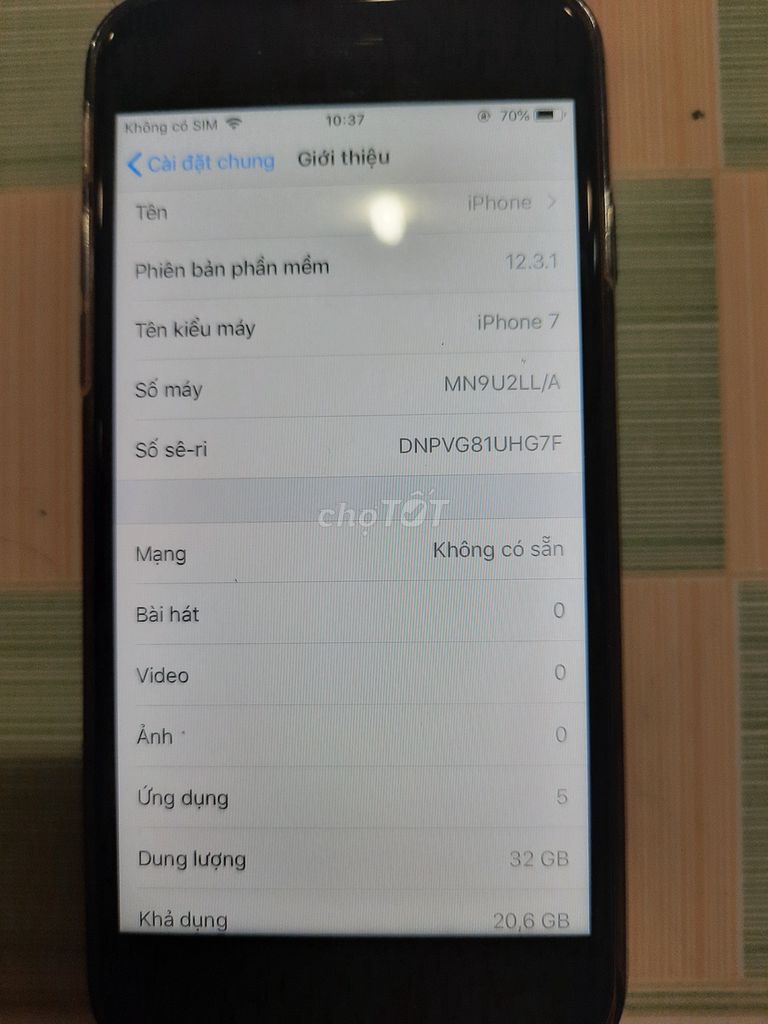 0349456826 - Iphone 7, đen 32gb 99%