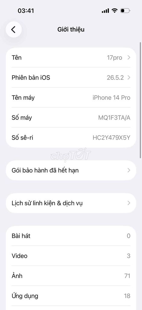 Apple iPhone 14 Pro Đã thay pin. Mua bán Điện thoại tại Quận Hà Đông Hà Nội được đăng bởi Nguyễn Gia Bách hình 1