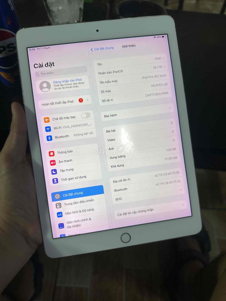 Apple iPad Pro 9.7 inch 128GB Vàng. Mua bán Máy tính bảng tại Quận 8 Tp Hồ Chí Minh được đăng bởi Khang Siu hình 1