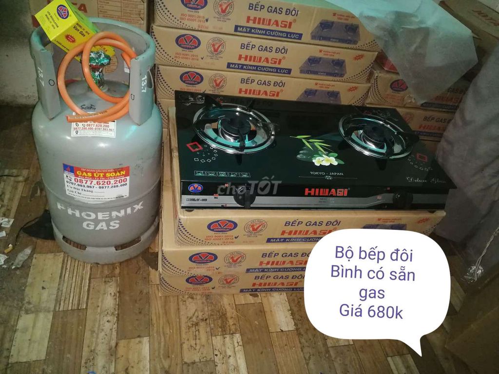 Bếp và bình gas giá 570k