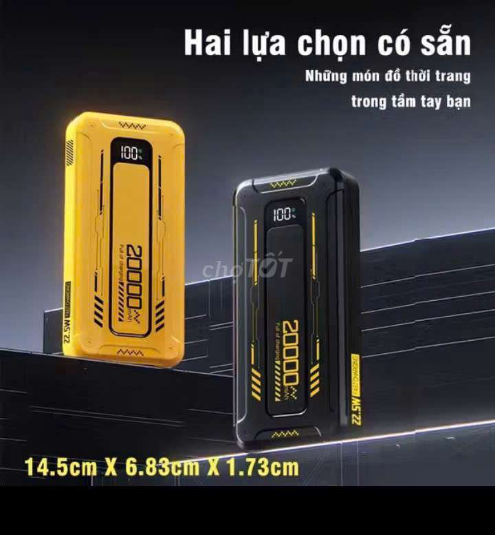 Sạc dự phòng 20000 mAh Sạc nhanh Đen, Vàng. Mua bán Phụ kiện (Màn hình, Chuột...) tại Quận Bình Tân Tp Hồ Chí Minh được đăng bởi Shop mimi hình 1