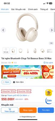 Tai nghe chụp tai Baseus Bass 35 Max