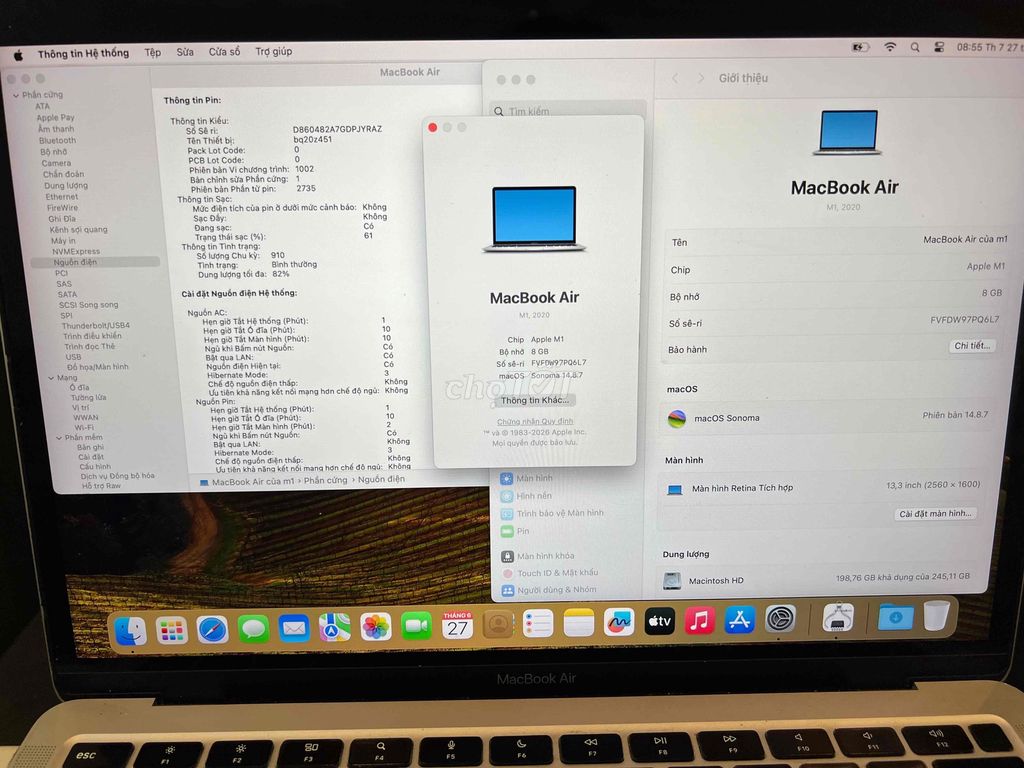Apple MacBook Air M1 2020 8GB/256GB Bạc. Mua bán Laptop tại Quận Đống Đa Hà Nội được đăng bởi Nam hình 1