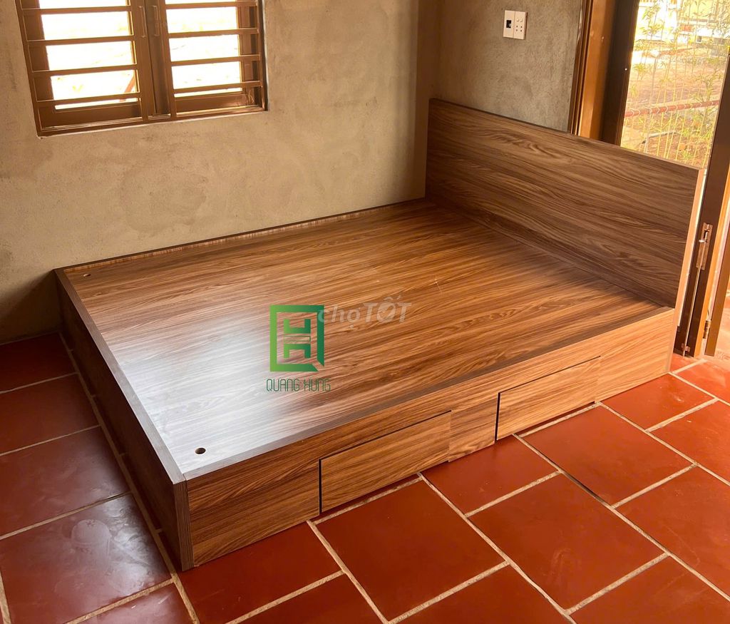 Giường ngủ Gỗ MDF Quang Hùng 1m2x2m Nâu. Mua bán Giường, chăn ga gối nệm tại Quận 5 Tp Hồ Chí Minh được đăng bởi Nội Thất Quang Hùng TD hình 1