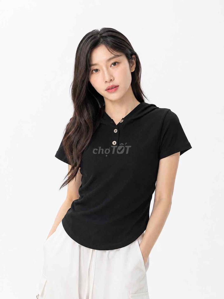 ÁO THUN GÂN ĐEN HOODY CÓ NÓN QCCC. Mua bán Quần áo tại Quận Bình Thạnh Tp Hồ Chí Minh được đăng bởi Tiên Tiên hình 1