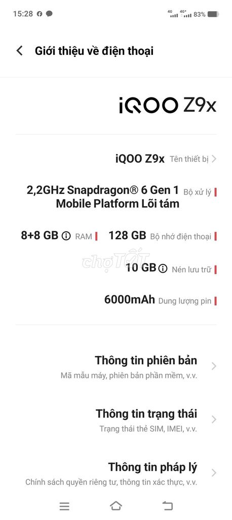 iQOO Z9x 8+8GB 128GB Xanh. Mua bán Điện thoại tại Huyện Hóc Môn Tp Hồ Chí Minh được đăng bởi Phạm Thanh Bong hình 1
