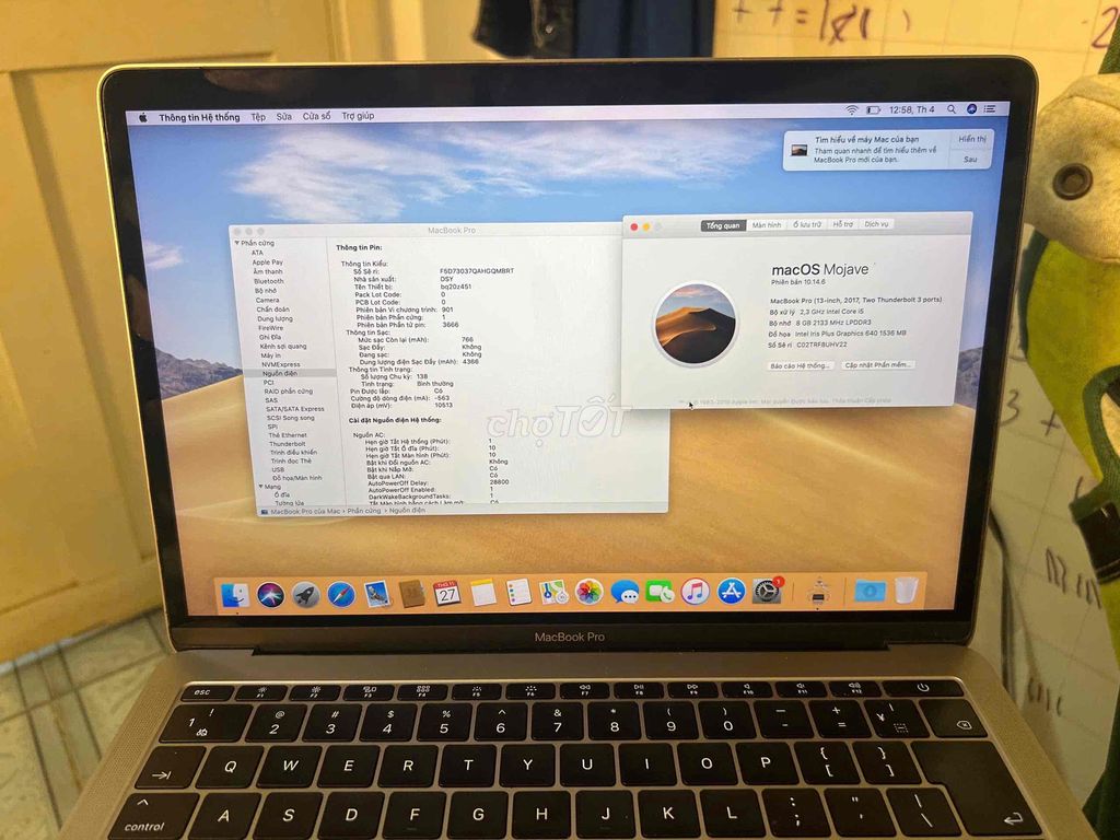 Macbook pro 13” 2017 i5/8g/128g gray bh1 tháng