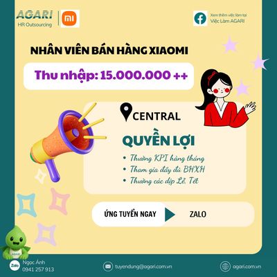 Thừa Thiên Huế tuyển nhân viên bán hàng XIAOMI